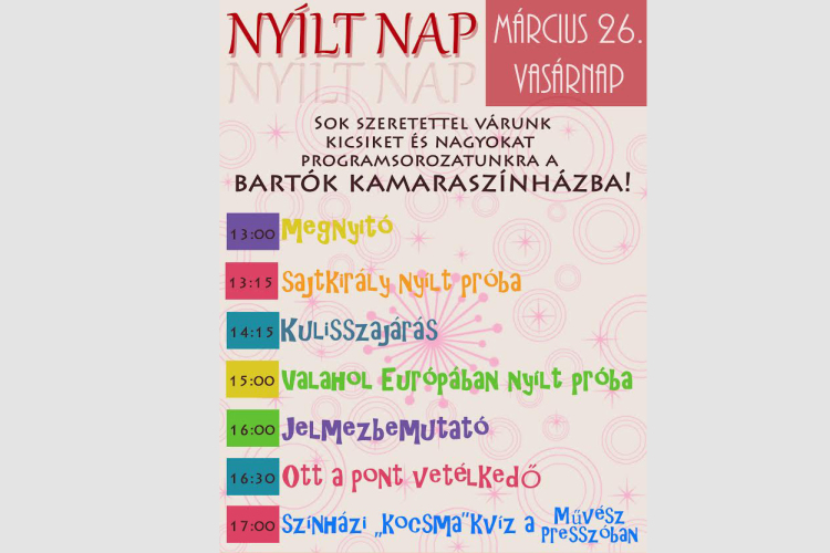 Nyílt nap a Bartók Kamaraszínházban 