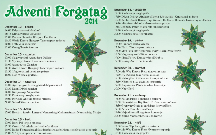 Adventi készülődés Dunaújvárosban