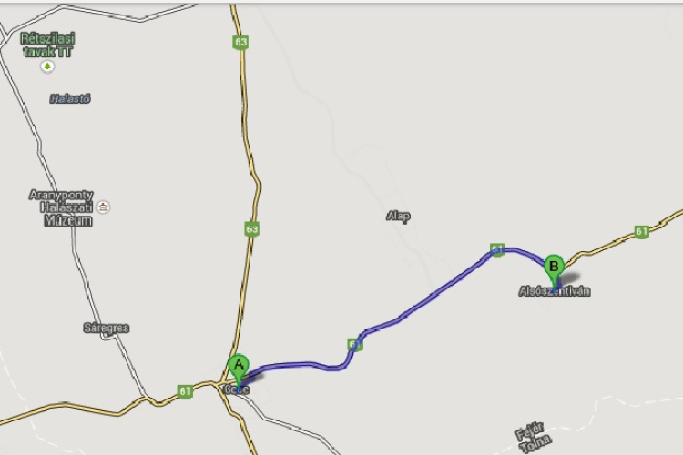 Baleset a 61-es úton 