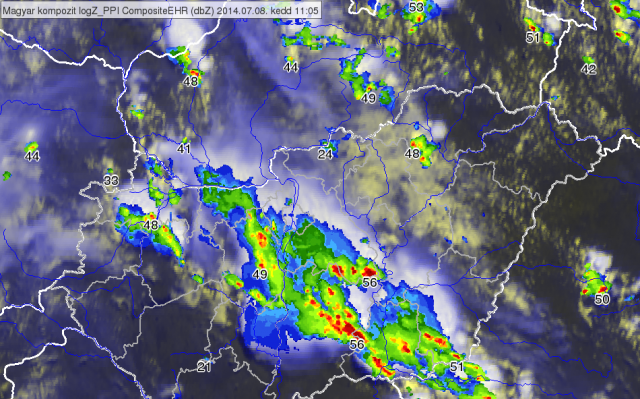 Zivatar, felhőszakadás veszélyére figyelmeztet a meteorológia