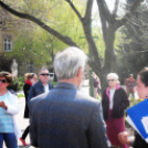 Együtt 2014 kampány-körút  a bejáratnál Gombossal