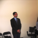 Együtt 2014 kampány-körút  a bejáratnál Gombossal