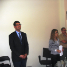 Együtt 2014 kampány-körút  a bejáratnál Gombossal