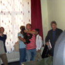 Együtt 2014 kampány-körút  a bejáratnál Gombossal