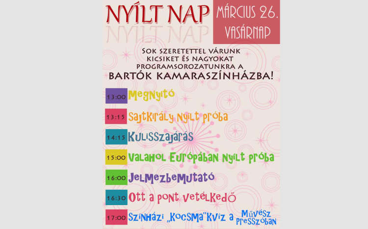 Nyílt nap a Bartók Kamaraszínházban 