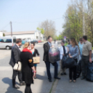 Együtt 2014 kampány-körút  a bejáratnál Gombossal