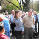 Együtt 2014 kampány-körút  a bejáratnál Gombossal