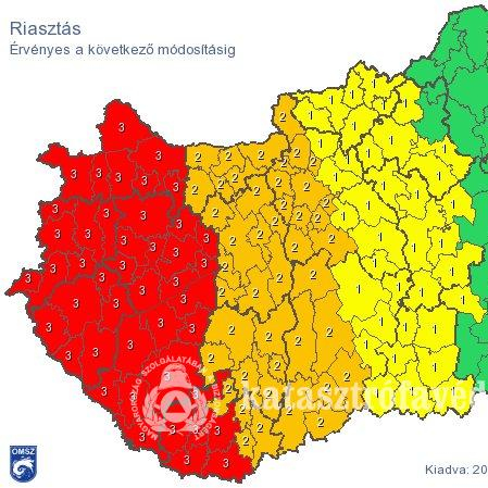 Visszavonták a harmadfokú riasztást 